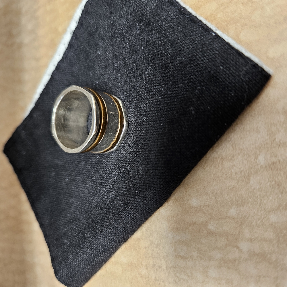 Elegant Silver and Gold-Tone Women's Ring
